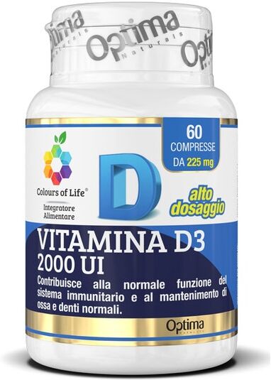 OPTIMA NATURALS Srl Optima Vitamina D3 2000 UI, 60 Compresse