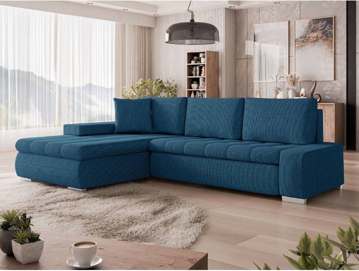 MIRJAN24 Ecksofa Orkan Mini Cord, mit Schlaffunktion und Bettkasten, Universell L-Form