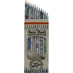 12 Stück Buntstifte NEW PEN Verschiedene Farben Nachhaltig Handgemacht Schreibzeug