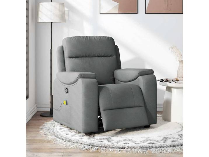 vidaXL Massage-Relaxsessel, Stoff, Dunkelgrau