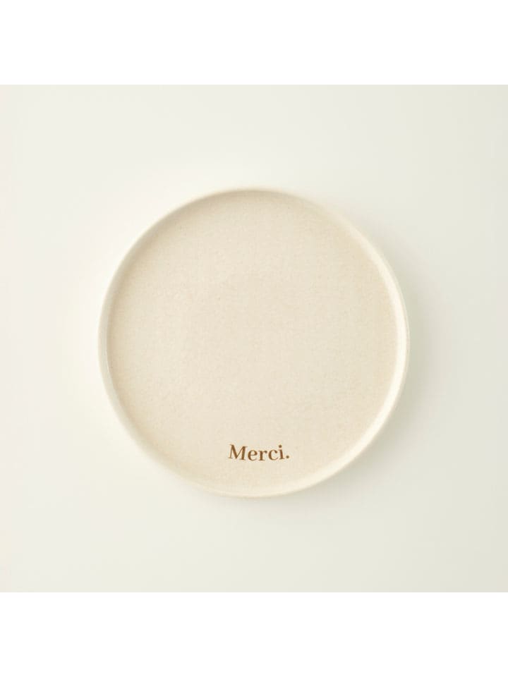 BELLA MAISON Tablett ''Merci'' in Creme - Ø 25 cm - onesize