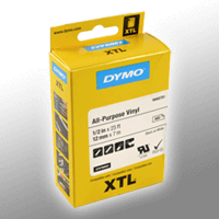 Dymo Kabel Band XTL 1868751 Vinyl schwarz auf weiß 12mm x 7,5m