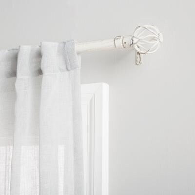 ATI Home Ogee 1"" Adjustable Curtain Rod and Finial Set"