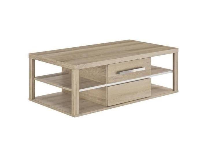Table basse OLERON - 1 porte - Décor chêne - Made in France - L 110 x H 38 x P 60 cm - GAMI