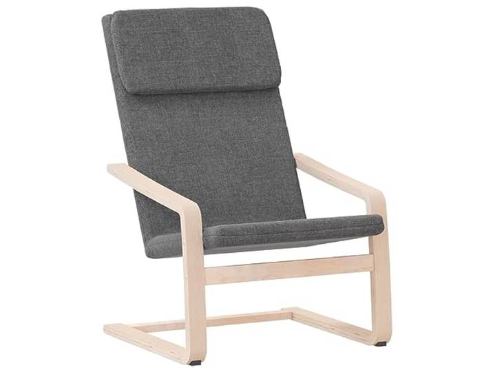 Todiikf Relaxsessel Dunkelgrau Polstersessel Birkenholz Holzgestell Bequemer Lounge-Stuhl mit dicker Schwammpolsterung und Birkenholzrahmen für Ihr Schlafzimmer oder Wohnzimmer.