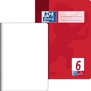 Oxford Schulheft 100050369, ab 1. Klasse, A5, blanko, mit Linienblatt, 16 Blatt, 90 g/m², Lineatur 6