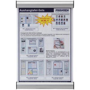 Franken Türschild BS0603, A5, silber, aus Aluminium, mit Klemmprofil, 15,5 x 24,5cm