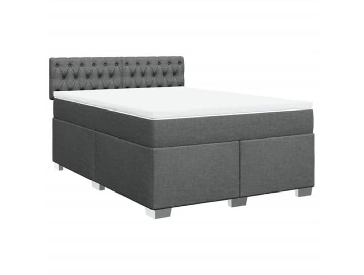vidaXL Boxspringbett mit Matratze Dunkelgrau 160x200 cm Stoff