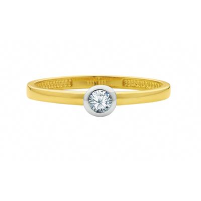 Solitärring ADELIA´S "Solitärring 333 Gold ( 8K ) mit Zirkonia" Gr. 58, silber, Fingerringe, Damen, 58, Gold, Goldring Diamant