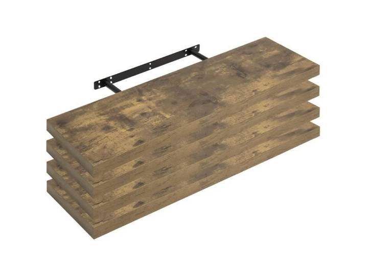 WOLTU Étagère Murale Lot de 4 Étagère Suspendue Étagère Flottante de CD DVD 80x23x3.8cm Marron Rustique RG9318hov-4