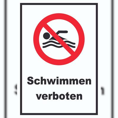 HB-Druck Schwimmen verboten Schild A2 Rückseite selbstklebend