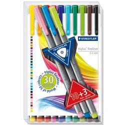 STAEDTLER Feinschreiber triplus fineliner 0,3mm Set mit 13 Farben