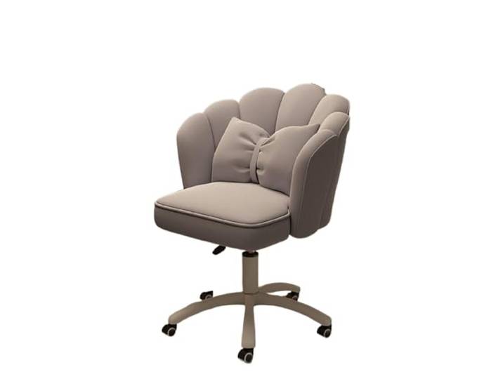 OUTIFUOTPP Home Chair Butterfly-Stuhl mit mittlerer Rückenlehne, gepolsterter moderner Tufting-Stuhl, drehbar, höhenverstellbar, Samt(Light Gray)
