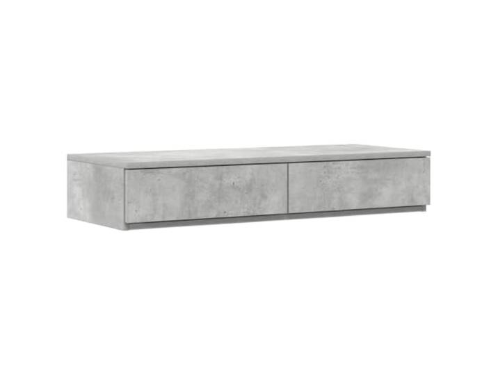 PUGYNBK Bett mit Schublade, Grau, Beton, 90 cm Massives Kiefernholz, integrierte Schubladen, ohne Lattenrost, einfache Reinigung