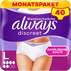 Always, Inkontinenzhygiene, Discreet (40x, Large)