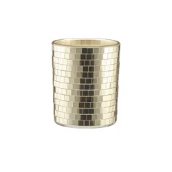 HOME STORY Teelichtglas Mosaik   ¦ gold ¦ Glas ¦ Maße (cm): H: 7,4  Ø: 6.2