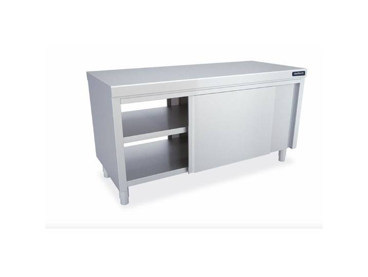 Meuble Inox avec Portes Coulissantes Traversantes - Gamme 600 - Distform - l1200- L1- P- h- Acier Inoxydable