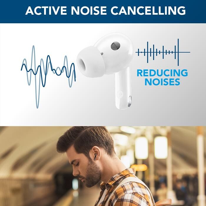 Cellular Line Auricolare Bluetooth Bteclipsetwsw-bianco