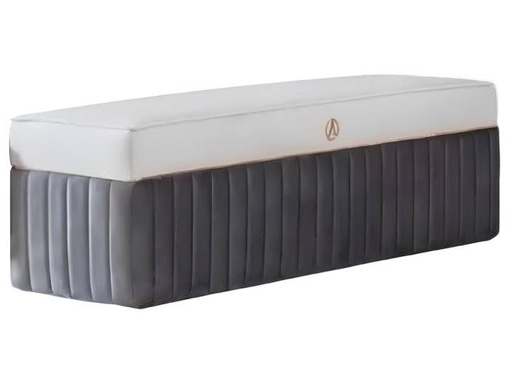Xlmoebel Hocker Grau-weißer Holzfußhocker mit stilvollem Design (Hocker, Hocker), Hergestellt in Europa