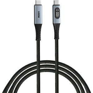 Verbatim Ladekabel Sync & Charge, schwarz, 1,2m, Display, USB-C auf USB-C, 100W Schnellladekabel