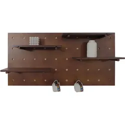 Wandpaneel MCW-P24, Wanddekoration Wandregal Steckboard Lochplatte, 4 Ebenen Aufhängung 100x50cm MVG ~ braun