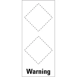 Aufkleber I Grundetikett Warning, für 2 GHS-Piktogramme, Folie, selbstklebend, 50x95mm, 3/Bogen