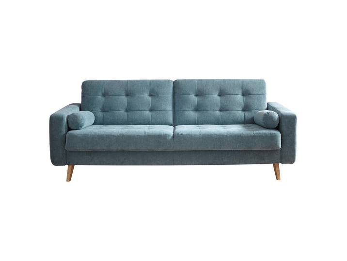 Mid.you Schlafsofa, Blau, Holz, 222x86x90 cm, Rücken echt, Wohnzimmer, Sofas & Couches, Schlafsofas, Schlafsofas mit Bettkasten