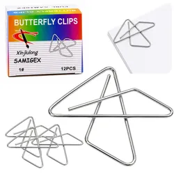 Metallene Schmetterlings-Kreuzklemmen für Bürodokumente 64 mm 12 Stück.