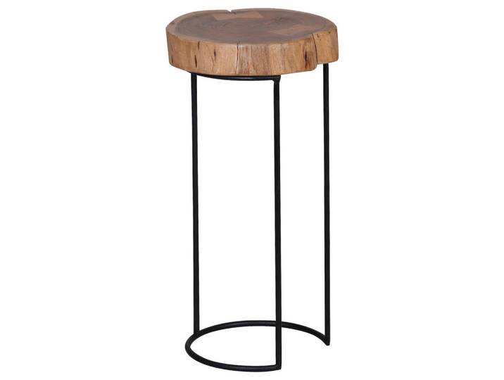 Mid.you Beistelltisch, Akaziefarben, Holz, Akazie, massiv, rund, rund, 28x55x28 cm, Wohnzimmer, Wohnzimmertische, Beistelltisch, Beistelltische rund
