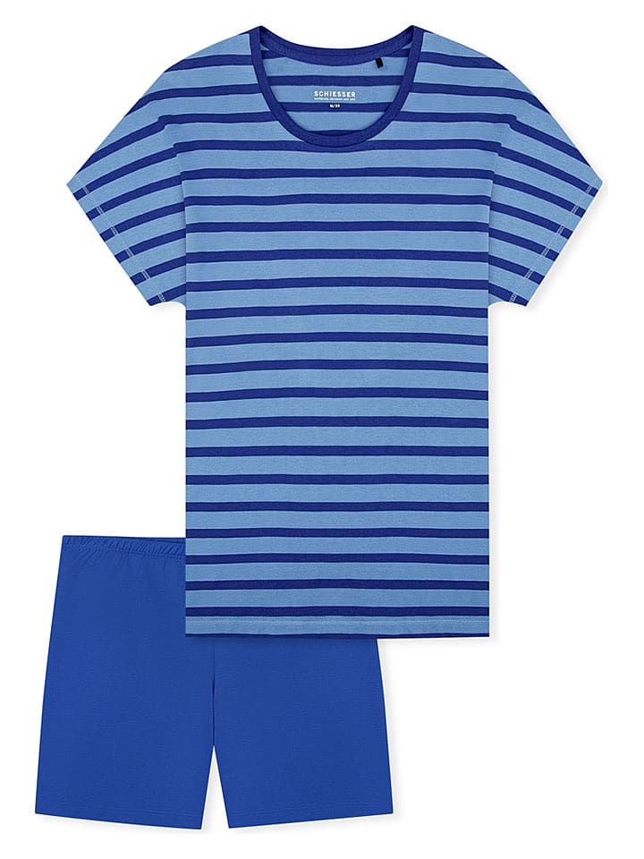 Schiesser Pyjama in Blau - 38