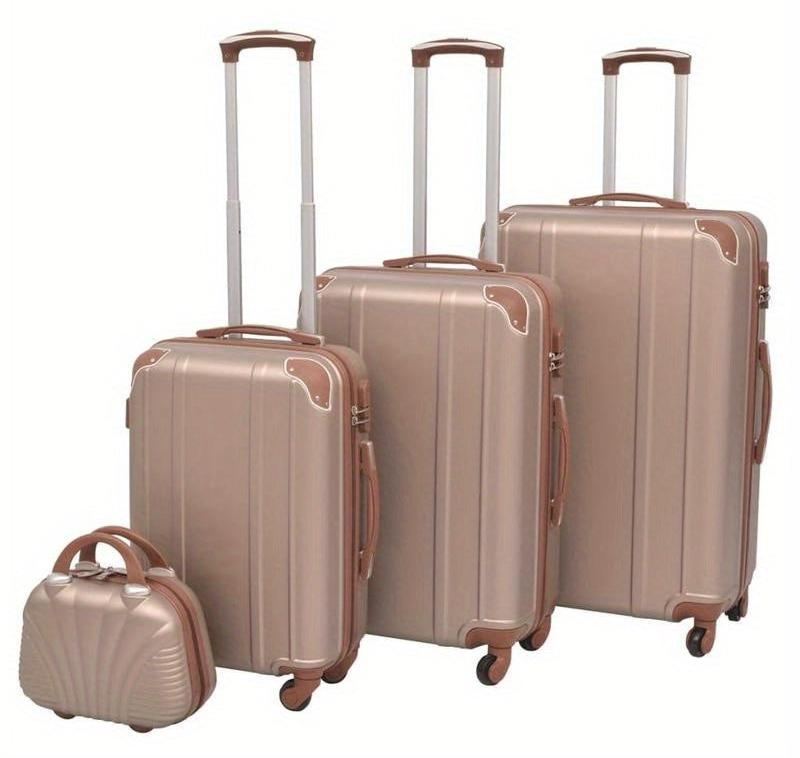 Koffer-Set - Reisekoffer - Trolley - Hartschalenkoffer - 4-teilig - Gehäuse aus ABS und PC - 360° Rollen - Champagnerfarben