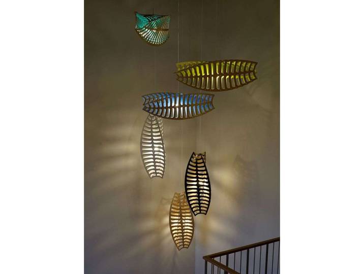 Toru Pendelleuchte Medium 2 Sides White - David Trubridge - Wohnzimmer - Bambus