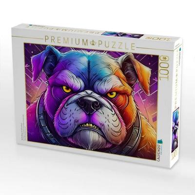 CALVENDO Puzzle Die Bulldoge ist nicht erfreut | 1000 Teile Lege-Größe 64x48cm Foto-Puzzle für glückliche Stunden
