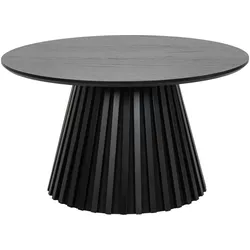 Couchtisch Gobens Ø80 cm Schwarz - Moderner Sofatisch mit zentralem Standfuß