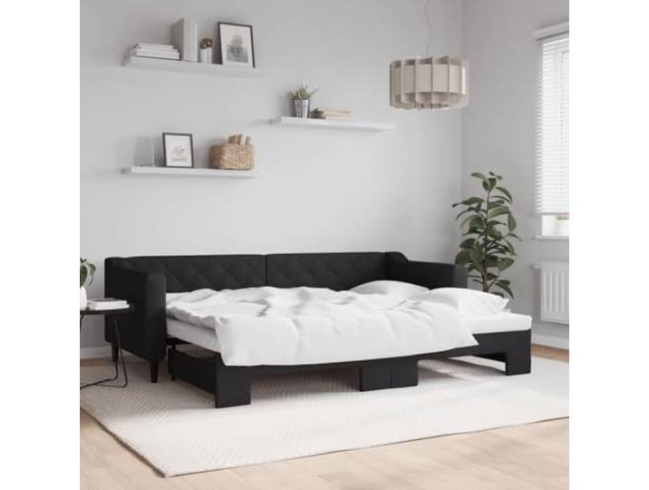 RJPLMFV Tagesbett mit Ausziehbett ohne Matratze, 80 x 200 cm Schlafsofa, Tag und Nacht, Lattenrost aus Metall, modernes Design für Wohnzimmer oder Schlafzimmer