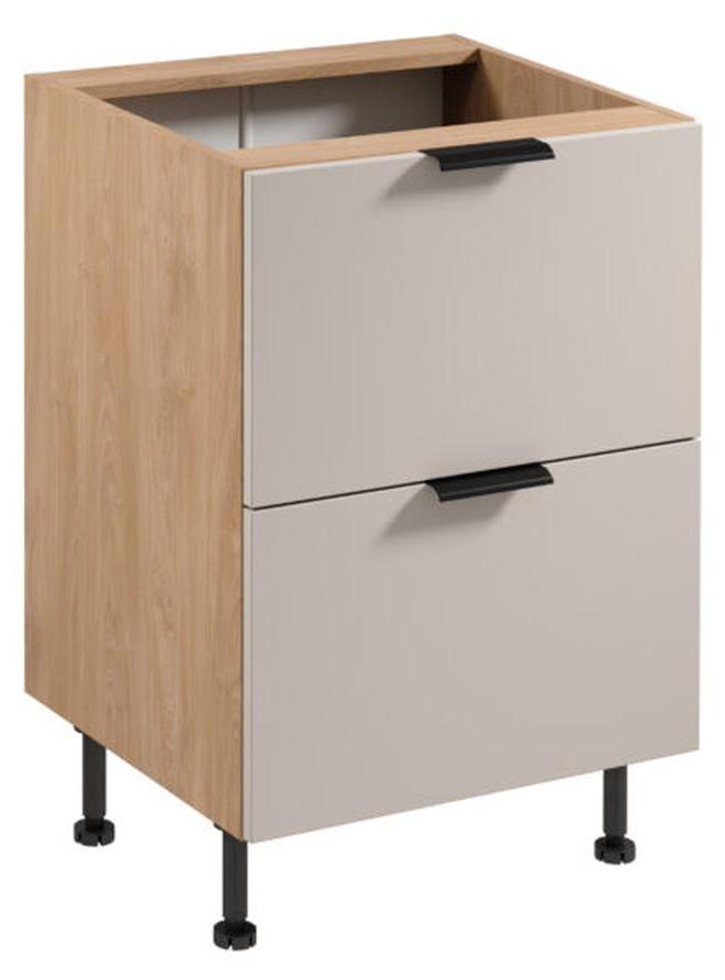 Küchenschrank Unterschrank Schubladenschrank Holz Schrank Beige Weiß