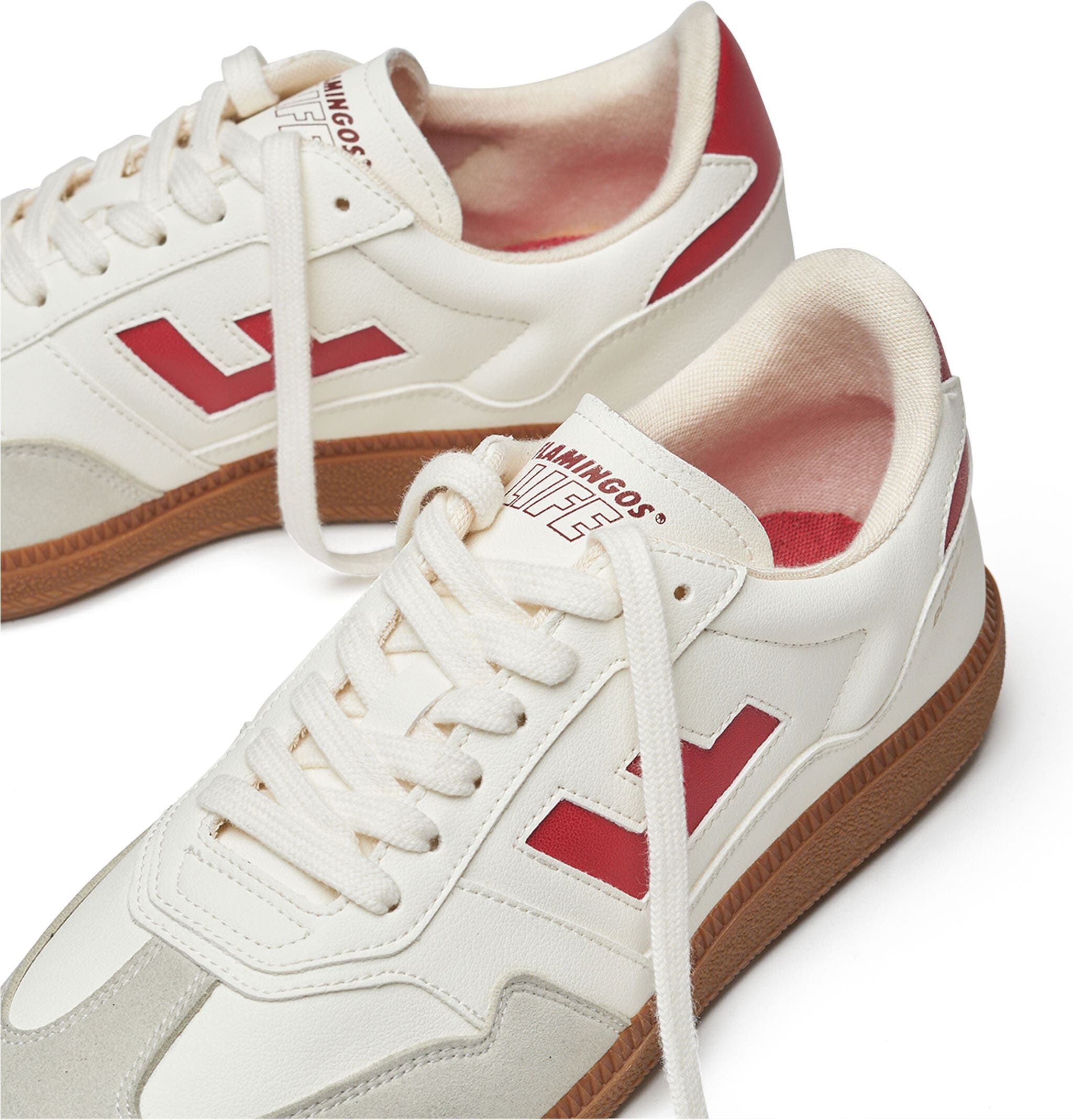 Sneaker FLAMINGOS LIFE "BURELA SLIM", Damen, Gr. 40, rot (panna rot), Synthetik, Textil, Schuhe Sneaker, veganer Sneaker, Obermaterial aus 70% Maisresten panna rot 40