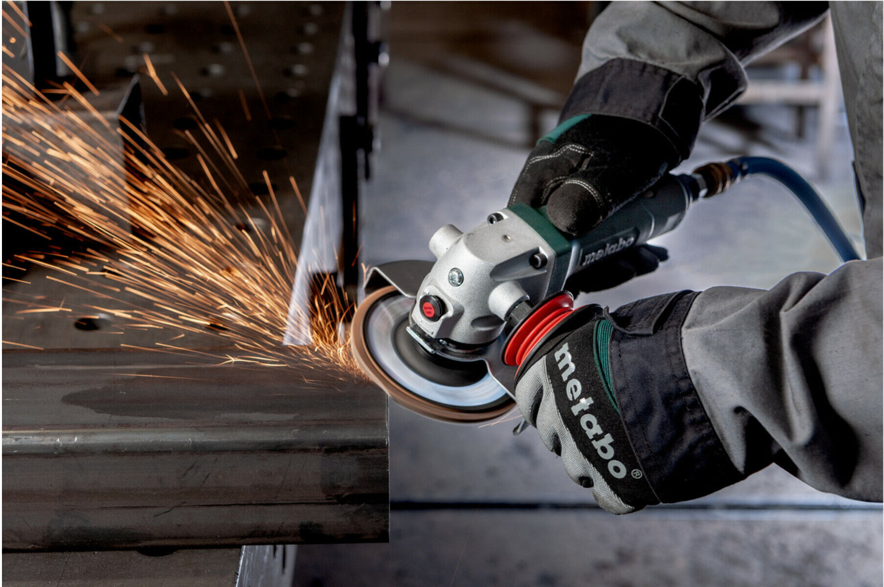 Metabo DW 10-125 Quick Druckluft-Winkelschleifer, 601591000)