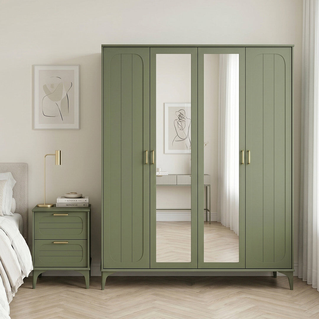 Ebern Designs Curtis Mirage Bedroom Pair Set Kale Green