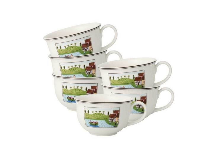 Villeroy & Boch Cappuccinotasse Charm & Breakfast Design Naif, 6-tlg., Porzellan