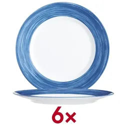 Arcoroc Speiseteller Brush Teller flach 15,5cm 6 Stück blau, 15.5x2x15.5 cm