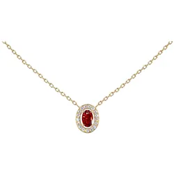 Jacques Lemans S-C246D Damen-Kette Edelstahl mit Zirkonia Gold/Rot