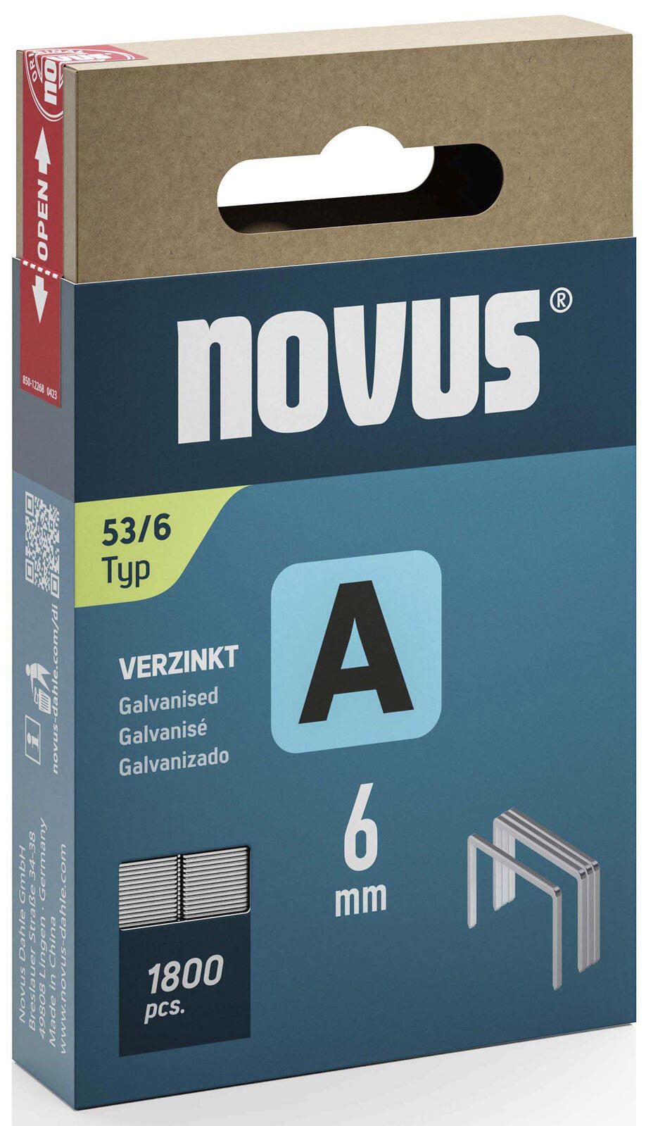 novus Tackerklammern 53/6 Feindraht hart 6 mm 042-0773