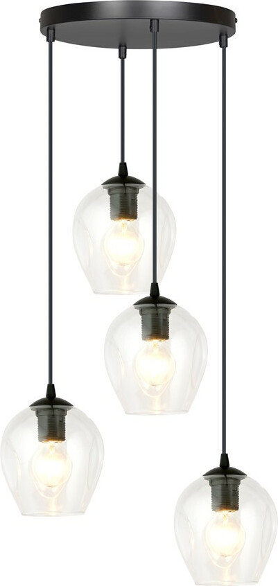 Emibig Lighting Hanglamp ISTAR 4 PREMIUM zwart/transparant model 679/4PREM met 4x E27 40W