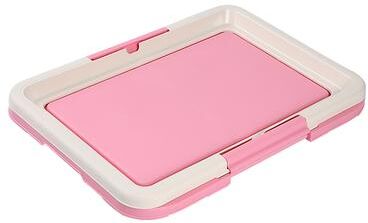 Retailers Go Portable Indoor Dog Potty Tray With Puppy Pad Holder For Small Dogs And Cats pink 47x34cm