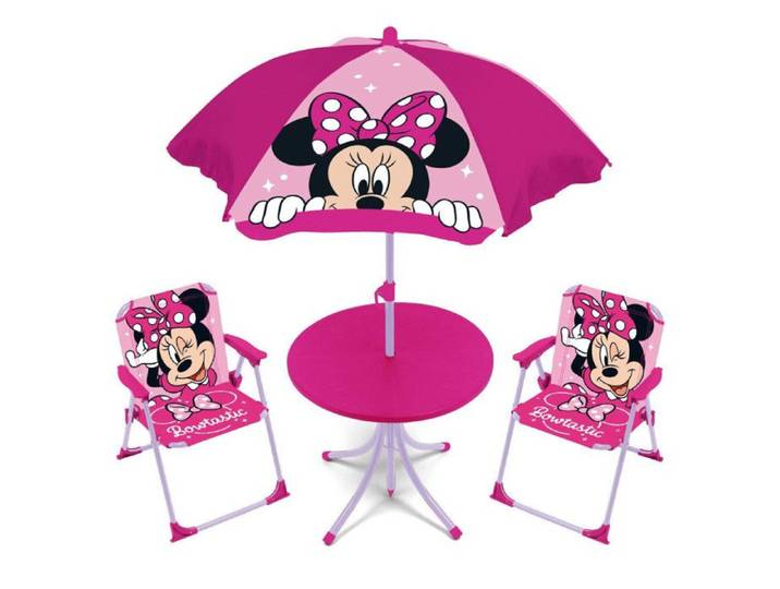 Set de jardin - Minnie Fuchsia - 1 table - 2 chaises - 1 parasol