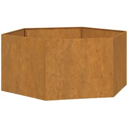 Helloshop26 - Hochbeet für Pflanzen Blumen Terrasse Garten rostfarben 90 x 90 x 45 cm brauner Cortenstahl 02_0038723