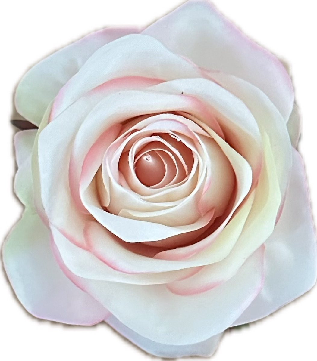Amalia Kunstrozen Poeder Perzik - 12 stuks kunstbloemen zonder stelen voor decoratie en DIY projecten