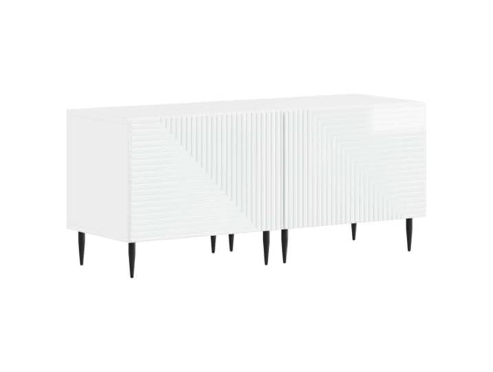 PUGYNBK TV-Schrank, Sperrholz, Weiß Wendbare Tür, schlankes Design, feuchtigkeitsbeständig, für Wohnzimmer