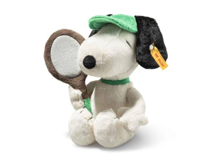 Steiff Kuscheltier Snoopy Tennis, Süßes Stofftier, Kinder, Jungen & Mädchen, Friends, 22 cm, Weiß, 024832